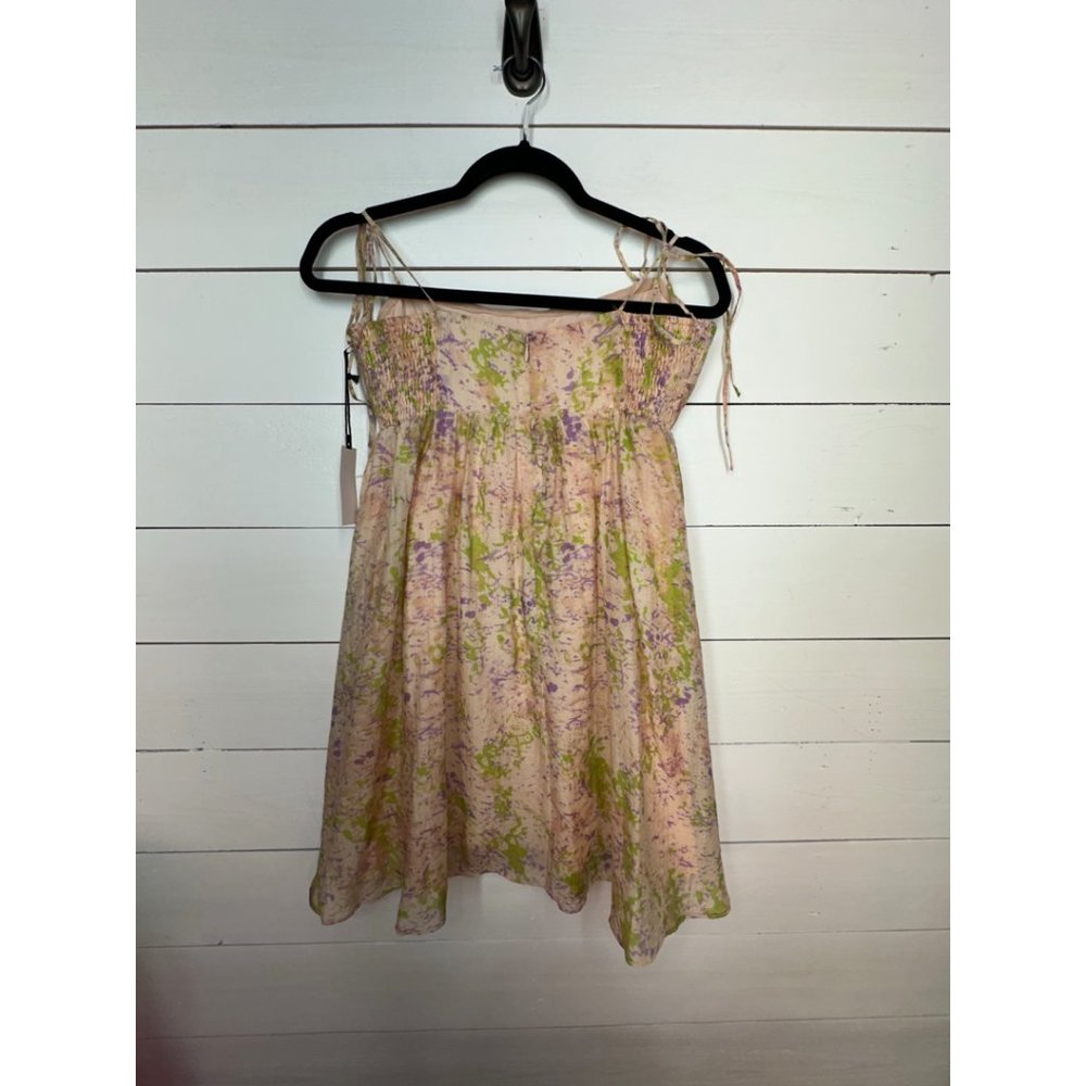 Astr Floral Tie-Shoulder Mini Dress in Pink and Green - Picture 9 of 14